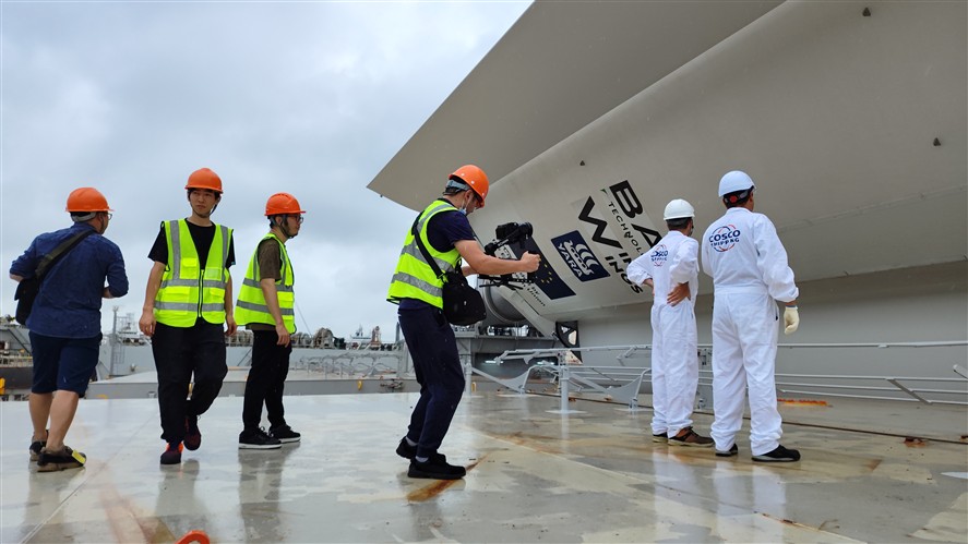 Production crew working in an industrial environment near Shanghai